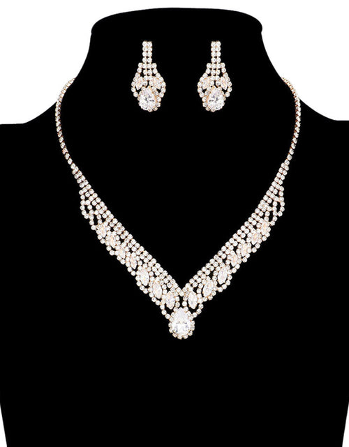 Load image into Gallery viewer, Cubic Zirconia CZ Teardrop Marquise Accented Jewelry Set by Madeline Love
