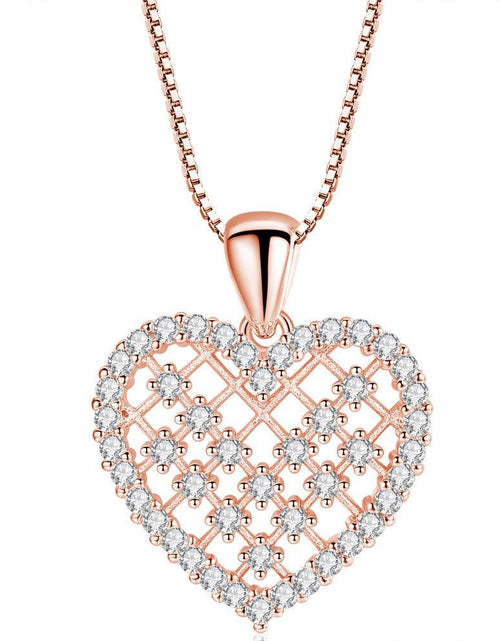 Load image into Gallery viewer, Crystal Heart Necklace for Women in Rose or White Gold by Hollywood Sensation®
