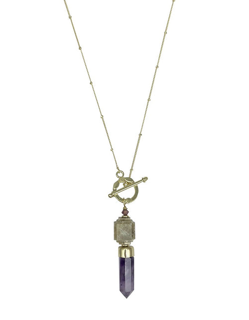 Load image into Gallery viewer, Amethyst Lariat Necklace by SLATE + SALT
