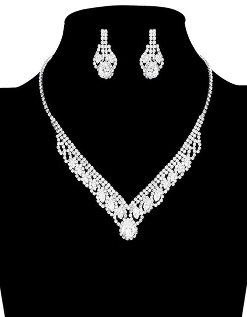 Load image into Gallery viewer, Cubic Zirconia CZ Teardrop Marquise Accented Jewelry Set by Madeline Love
