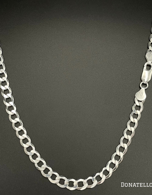 Load image into Gallery viewer, Sterling Silver 925 Curb Chain 5MM, 16"-24", Curb Link Chain Necklace, Italian Made Sterling Silver 925 Unisex Chain by Donatello Gian
