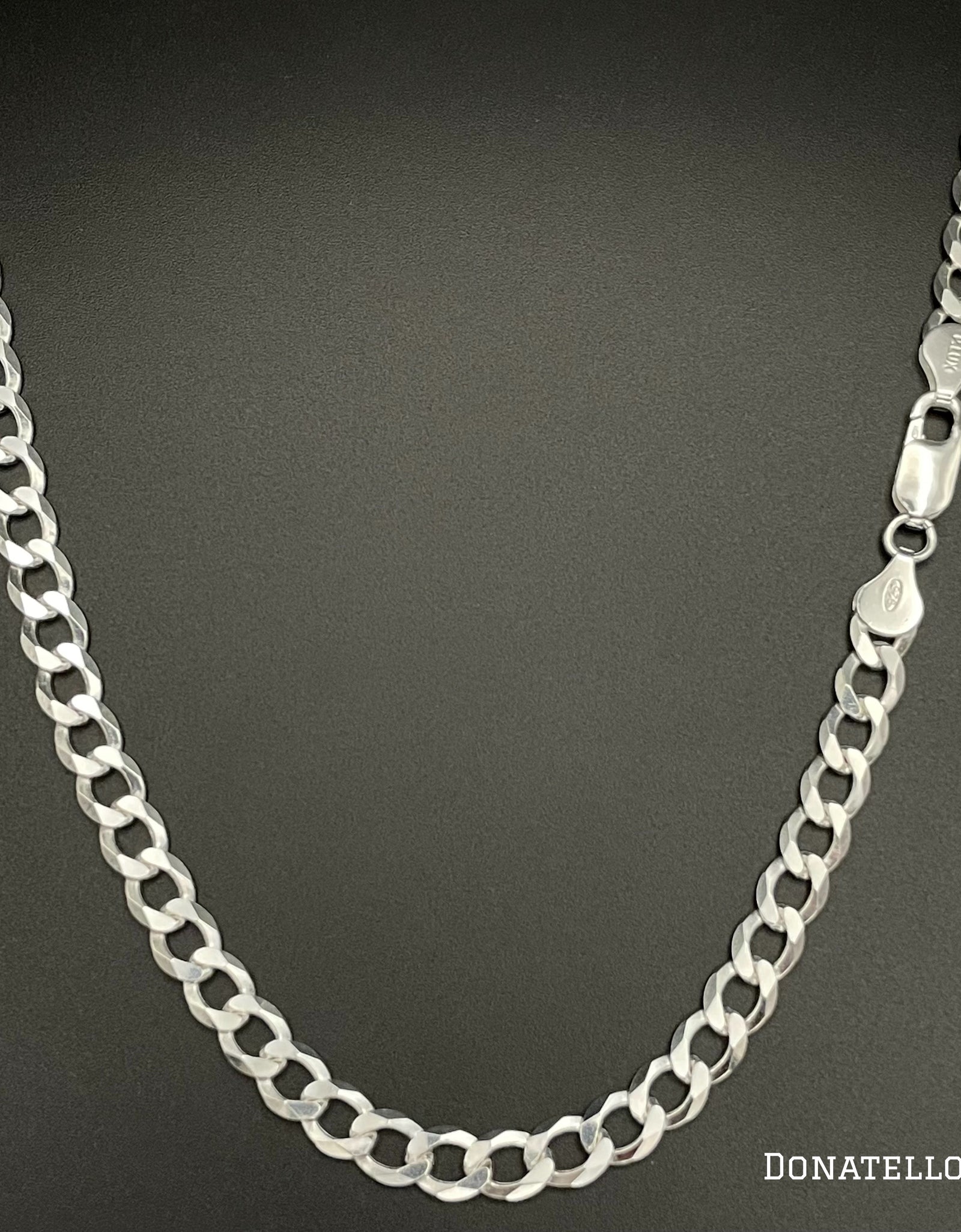Sterling Silver 925 Curb Chain 5MM, 16"-24", Curb Link Chain Necklace, Italian Made Sterling Silver 925 Unisex Chain by Donatello Gian