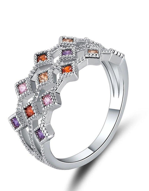 Load image into Gallery viewer, Cubic Zirconia Multicolor Ring for Women by Hollywood Sensation®
