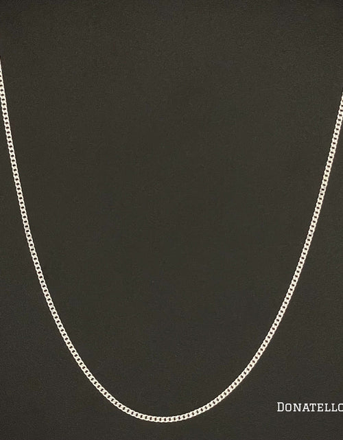 Load image into Gallery viewer, Sterling Silver 925 Cuban Curb Chain 1.3MM, 16"-24", Cuban Curb Chain Necklace, Italian Made Sterling Silver 925 Unisex Chain by Donatello Gian
