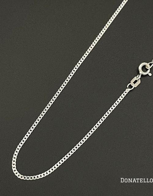 Load image into Gallery viewer, Sterling Silver 925 Cuban Curb Chain 1.3MM, 16"-24", Cuban Curb Chain Necklace, Italian Made Sterling Silver 925 Unisex Chain by Donatello Gian

