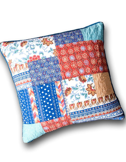 Load image into Gallery viewer, DaDa Bedding Bohemian Vibes Patchwork Floral Euro Pillow Sham Cover, 26" x 26" (JHW878) by DaDa Bedding Collection
