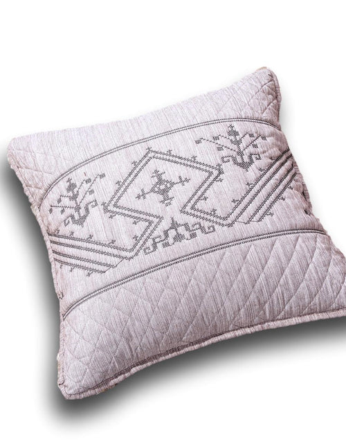 Load image into Gallery viewer, DaDa Bedding Whimsical Lavender Purple Grey Yarn Dyed Euro Pillow Sham Cover, 26" x 26 (JHW866) by DaDa Bedding Collection

