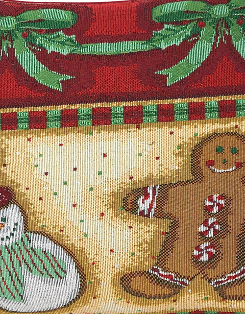 Load image into Gallery viewer, DaDa Bedding Gingerbread Snowman Woven Tapestry Throw Pillow Covers 16" x 16" (12917) by DaDa Bedding Collection
