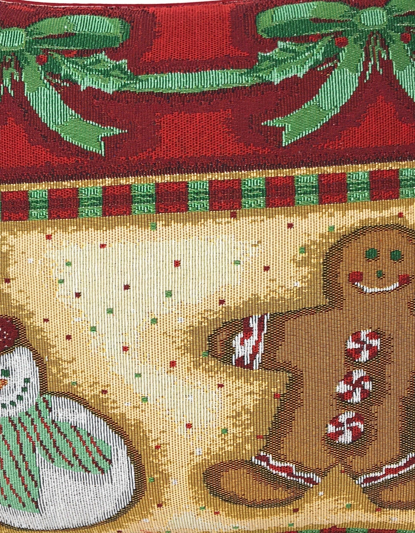DaDa Bedding Gingerbread Snowman Woven Tapestry Throw Pillow Covers 16" x 16" (12917) by DaDa Bedding Collection