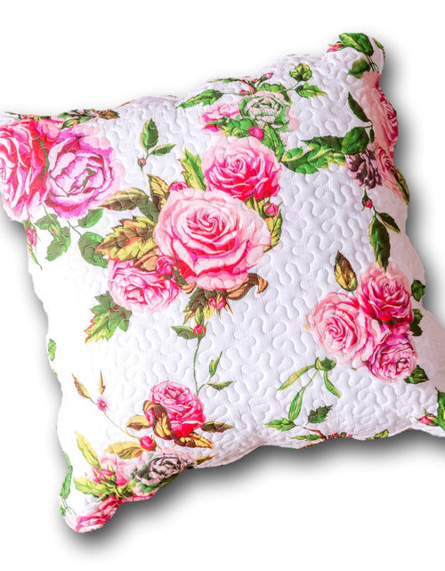 Load image into Gallery viewer, DaDa Bedding Romantic Roses Spring Floral Pink Euro Pillow Sham Cover, 26" x 26" (JHW879) by DaDa Bedding Collection
