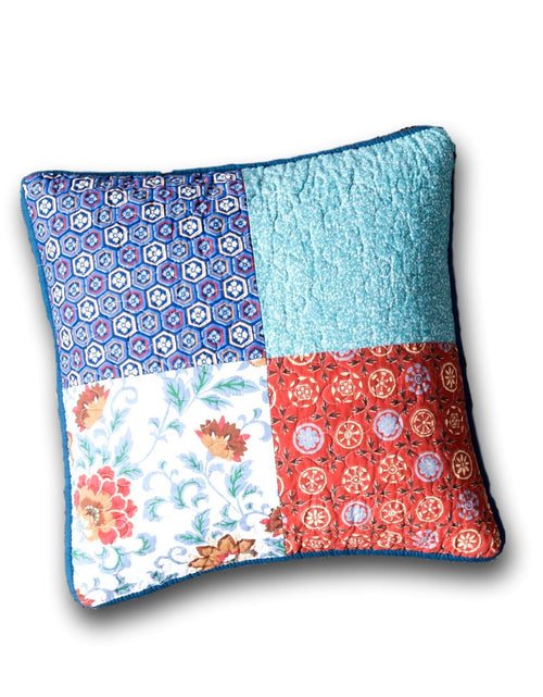 Load image into Gallery viewer, DaDa Bedding Set of 2-Pieces Bohemian Vibes Patchwork Floral Throw Pillow Covers, 18" x 18" (JHW878) by DaDa Bedding Collection
