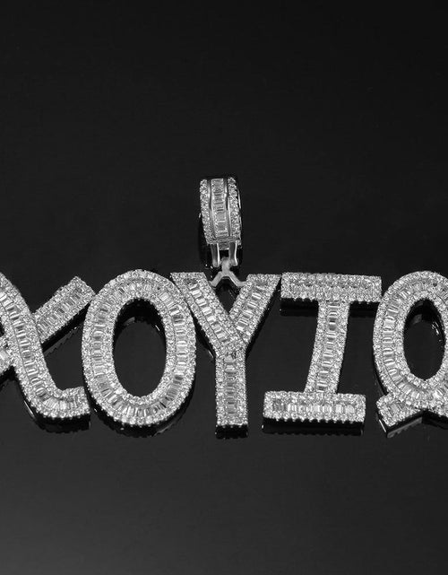 Load image into Gallery viewer, Custom Baguette Letter Pendant (1 letter available) by Bling Proud | Urban Jewelry Online Store
