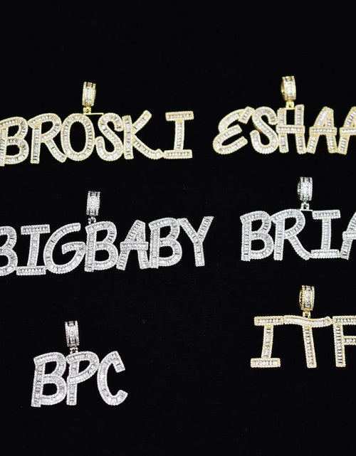 Load image into Gallery viewer, Custom Baguette Letter Pendant (1 letter available) by Bling Proud | Urban Jewelry Online Store
