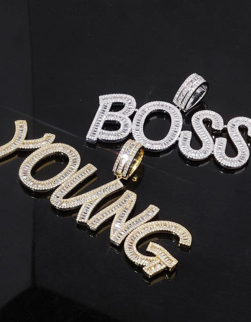 Load image into Gallery viewer, Custom Baguette Letter Pendant (1 letter available) by Bling Proud | Urban Jewelry Online Store

