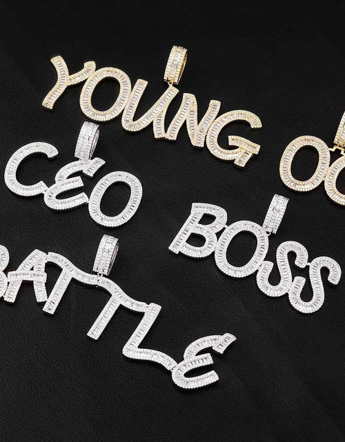 Load image into Gallery viewer, Custom Baguette Letter Pendant (1 letter available) by Bling Proud | Urban Jewelry Online Store
