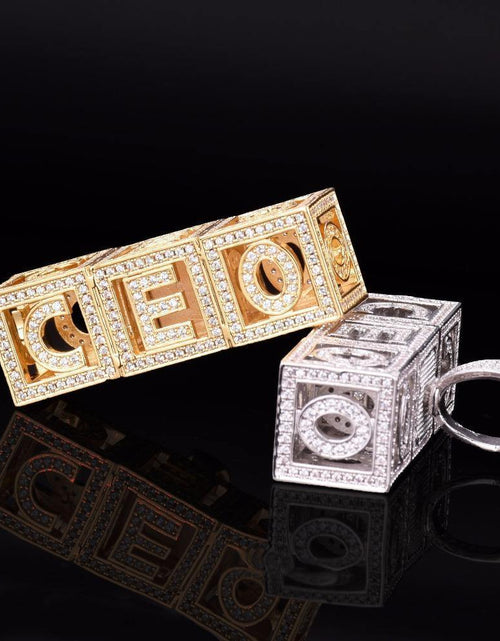 Load image into Gallery viewer, Custom Cubic Iced Baby Bock Letters Pendant Necklace by Bling Proud | Urban Jewelry Online Store
