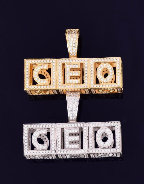 Load image into Gallery viewer, Custom Cubic Iced Baby Bock Letters Pendant Necklace by Bling Proud | Urban Jewelry Online Store
