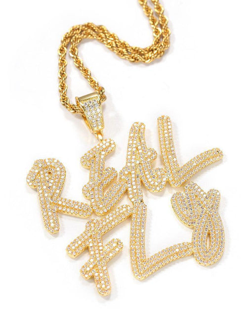 Load image into Gallery viewer, Custom Double Layers Iced Out Name Letters Pendant by Bling Proud | Urban Jewelry Online Store

