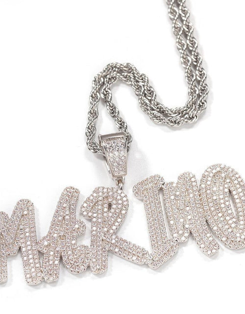 Load image into Gallery viewer, Custom Double Layers Iced Out Name Letters Pendant by Bling Proud | Urban Jewelry Online Store
