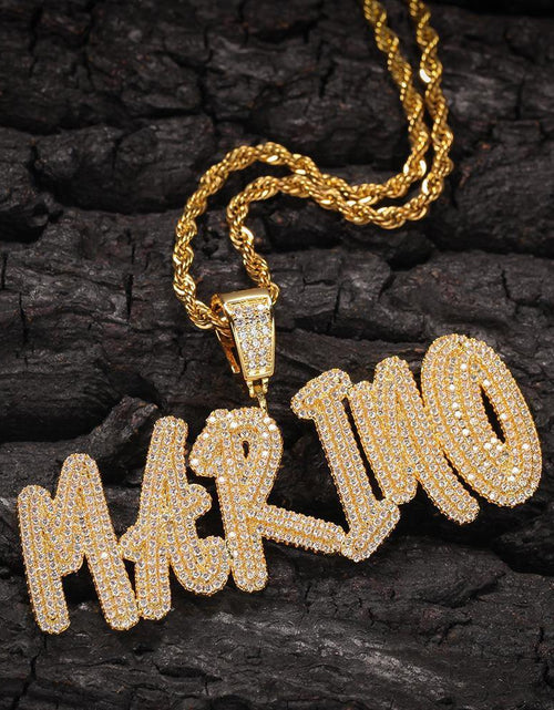 Load image into Gallery viewer, Custom Double Layers Iced Out Name Letters Pendant by Bling Proud | Urban Jewelry Online Store
