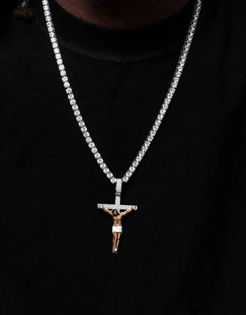 Load image into Gallery viewer, Custom Enamel Crucifix Pendant in 925 Sterling Silver by Bling Proud | Urban Jewelry Online Store
