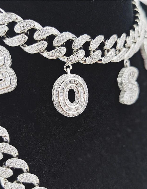 Load image into Gallery viewer, Custom Iced Out Cuban Link Chain with Letter Charms by Bling Proud | Urban Jewelry Online Store
