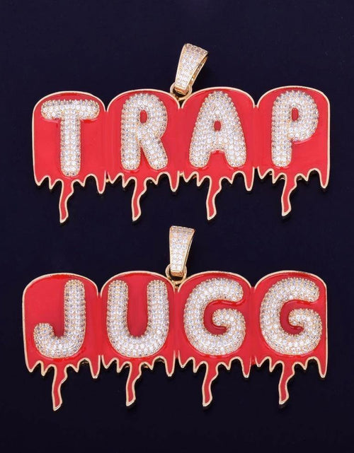 Load image into Gallery viewer, Custom Iced Out Magma Drip Letter Pendant by Bling Proud | Urban Jewelry Online Store
