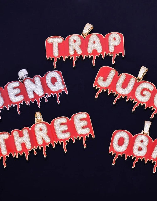 Load image into Gallery viewer, Custom Iced Out Magma Drip Letter Pendant by Bling Proud | Urban Jewelry Online Store

