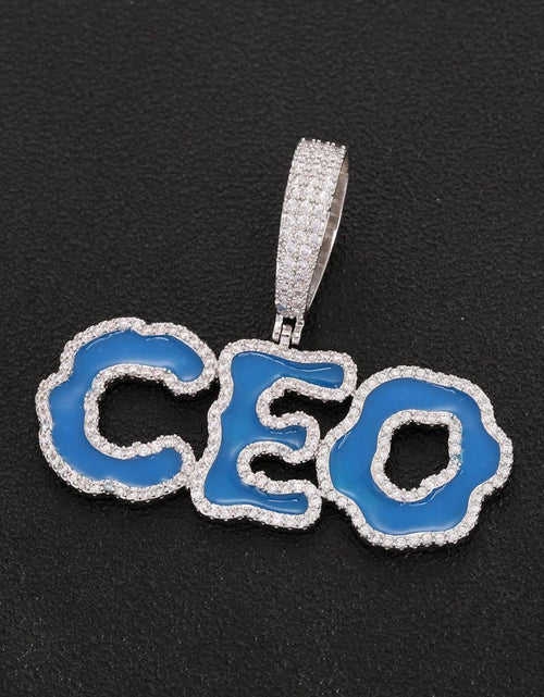 Load image into Gallery viewer, Custom Iced Paiting Font Name Pendant for Cuban Link Chain by Bling Proud | Urban Jewelry Online Store
