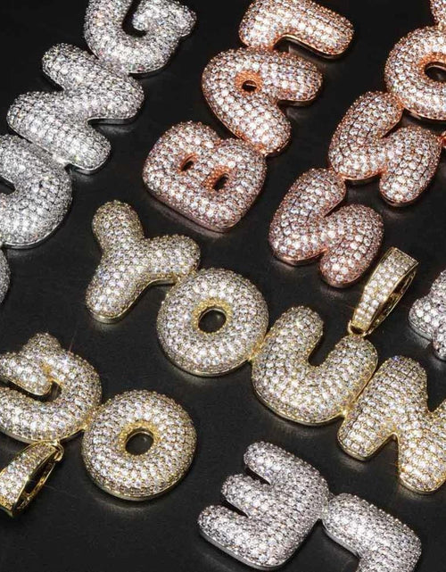 Load image into Gallery viewer, Custom Name Iced Bubble Letters Pendant with Three Colors by Bling Proud | Urban Jewelry Online Store
