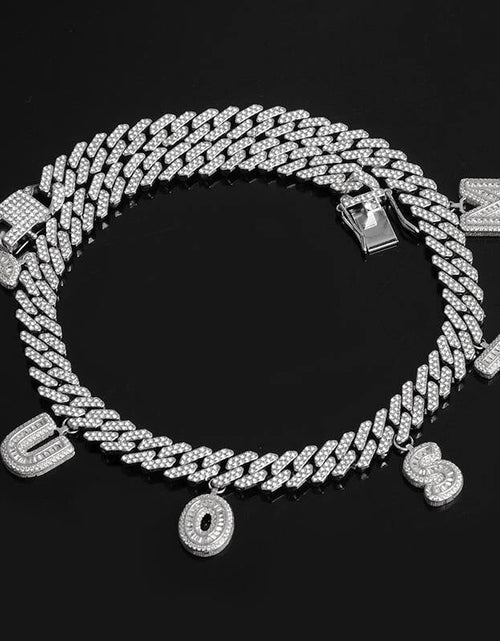 Load image into Gallery viewer, Custom Name Iced Out Prong Cuban Link Chain by Bling Proud | Urban Jewelry Online Store
