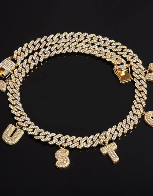 Load image into Gallery viewer, Custom Name Iced Out Prong Cuban Link Chain by Bling Proud | Urban Jewelry Online Store
