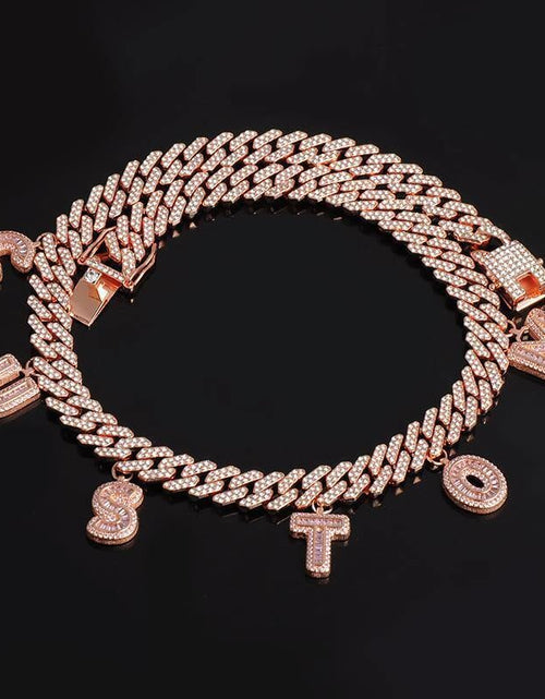 Load image into Gallery viewer, Custom Name Iced Out Prong Cuban Link Chain by Bling Proud | Urban Jewelry Online Store
