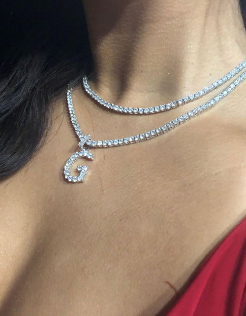 Load image into Gallery viewer, Custom Name Tennis Chain Letters Pendant by Bling Proud | Urban Jewelry Online Store
