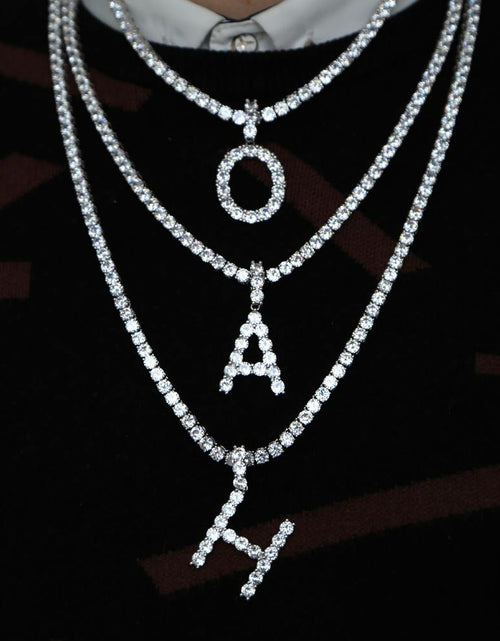 Load image into Gallery viewer, Custom Name Tennis Chain Letters Pendant by Bling Proud | Urban Jewelry Online Store

