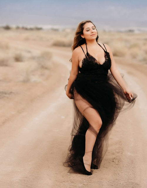 Load image into Gallery viewer, DARK DALIAH  Flowing Tulle Dress Dream by AkitaArigatosonFashion
