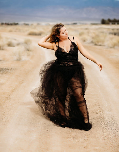 Load image into Gallery viewer, DARK DALIAH  Flowing Tulle Dress Dream by AkitaArigatosonFashion

