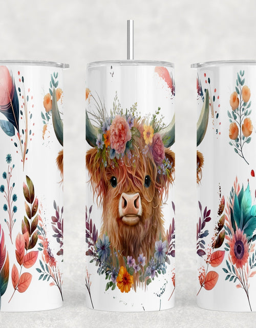 Load image into Gallery viewer, Cute Cow|Skinny Tumbler|Optional Bluetooth Speaker| Speaker Color Varies by Rowdy Ridge Co
