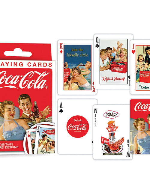 Load image into Gallery viewer, Coca-Cola Vintage Design Playing Cards - 54 Card Deck by MasterPieces Puzzle Company INC
