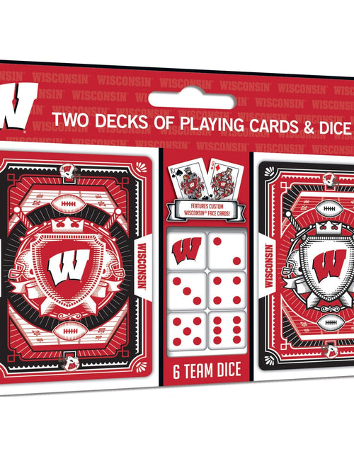 Load image into Gallery viewer, Wisconsin Badgers - 2-Pack Playing Cards &amp; Dice Set by MasterPieces Puzzle Company INC
