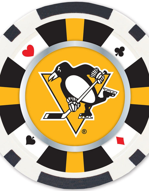 Load image into Gallery viewer, Pittsburgh Penguins 100 Piece Poker Chips by MasterPieces Puzzle Company INC
