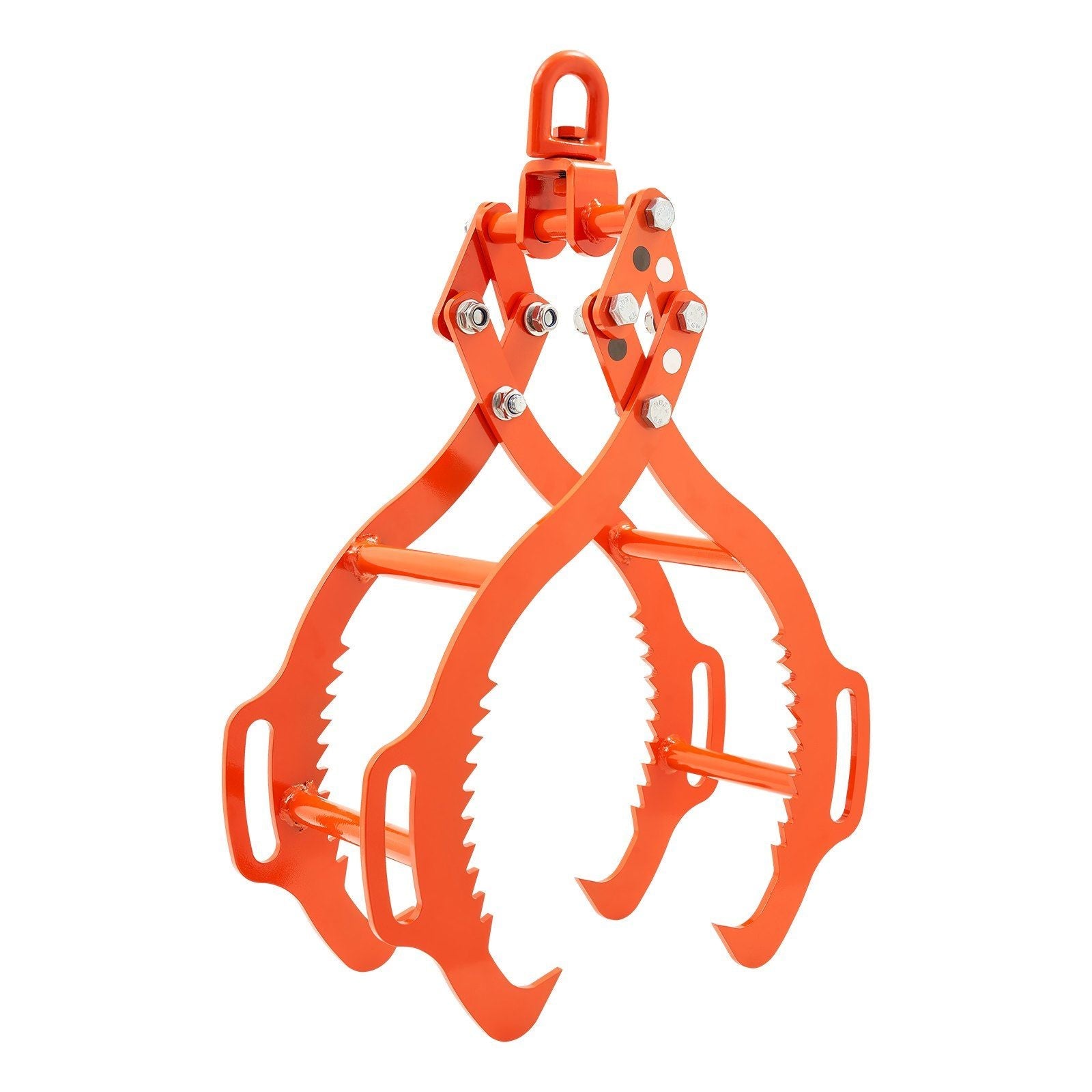 32in Log Lifting Tongs 4 Claw Solid Steel Log Grapple Swivel Log Tools
