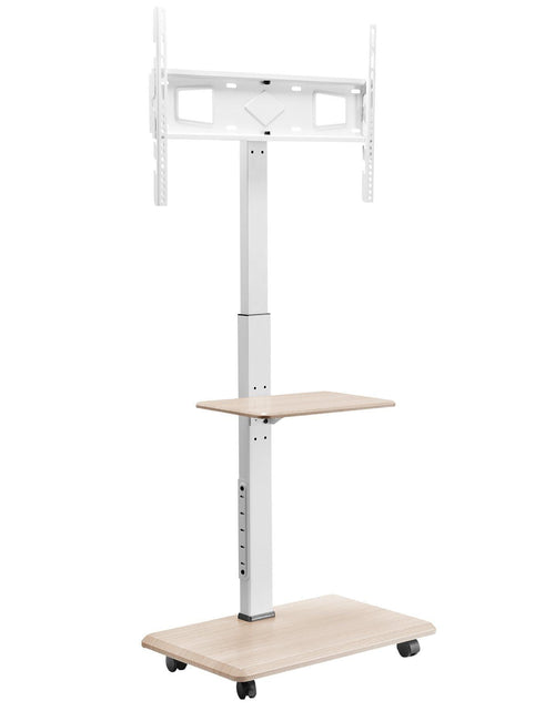 Load image into Gallery viewer, Rolling TV Stand, Mobile TV Cart for 32-70 Inch Screens, 25° Left-Right Rotation and Height Adjustable TV Mount with Tray, Holds up to 88 lbs for Corner, Bedroom, Outdoor, Max VESA 600x400mm
