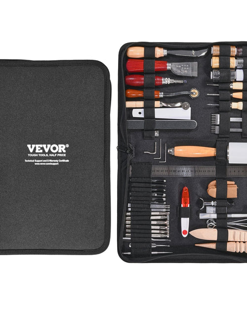 Load image into Gallery viewer, Leather Working Tools Kit 59 PCS Engraving Punching Stamping Sewing Tools
