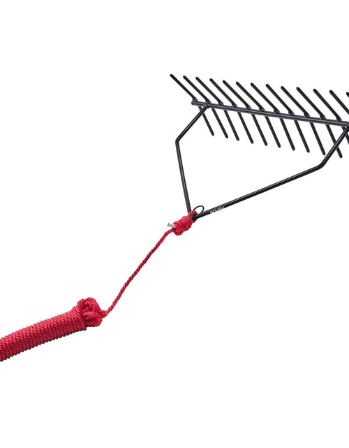 Load image into Gallery viewer, 24x8.7 in Pond Aquatic Weed Rake Double-Sided Lake Weed Removal Rake 30ft Rope
