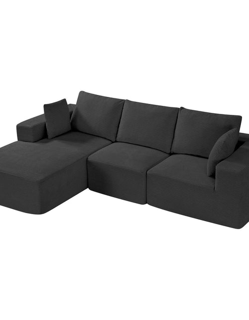 Load image into Gallery viewer, Modular Sectional Sofa, Sectional Couch for Living Room, L Shaped Sofa with High Rebound Sponge, Cloud Couch with Cushion for Living Room, Apartment, Black
