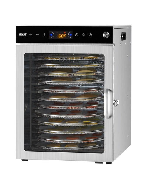 Load image into Gallery viewer, 12 Trays Rotary Food Dehydrator Machine Stainless Steel 800W Jerky Fruit Drying
