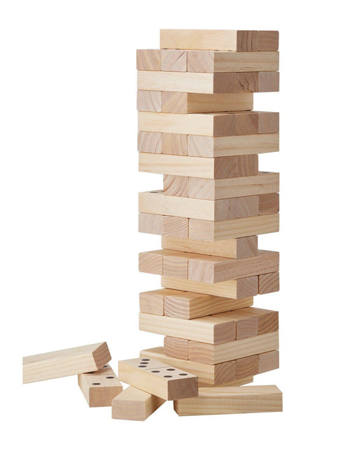 Load image into Gallery viewer, Tumbling Timber Toy 54 Blocks Large Tumble Tower Blocks Game Pine Wood Bag
