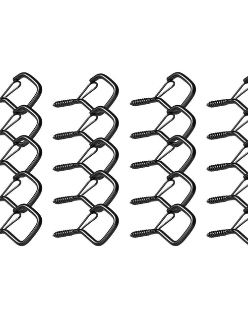 Load image into Gallery viewer, 20 PCS Q-Hanger Hooks, 2.17 in Q Hanger String Light Hooks Outdoor, Heavy Duty Outdoor Screw Hooks with Security Buckle, for Hanging Outdoor String Lights, Christmas Lights, Cups, Decors (Black)

