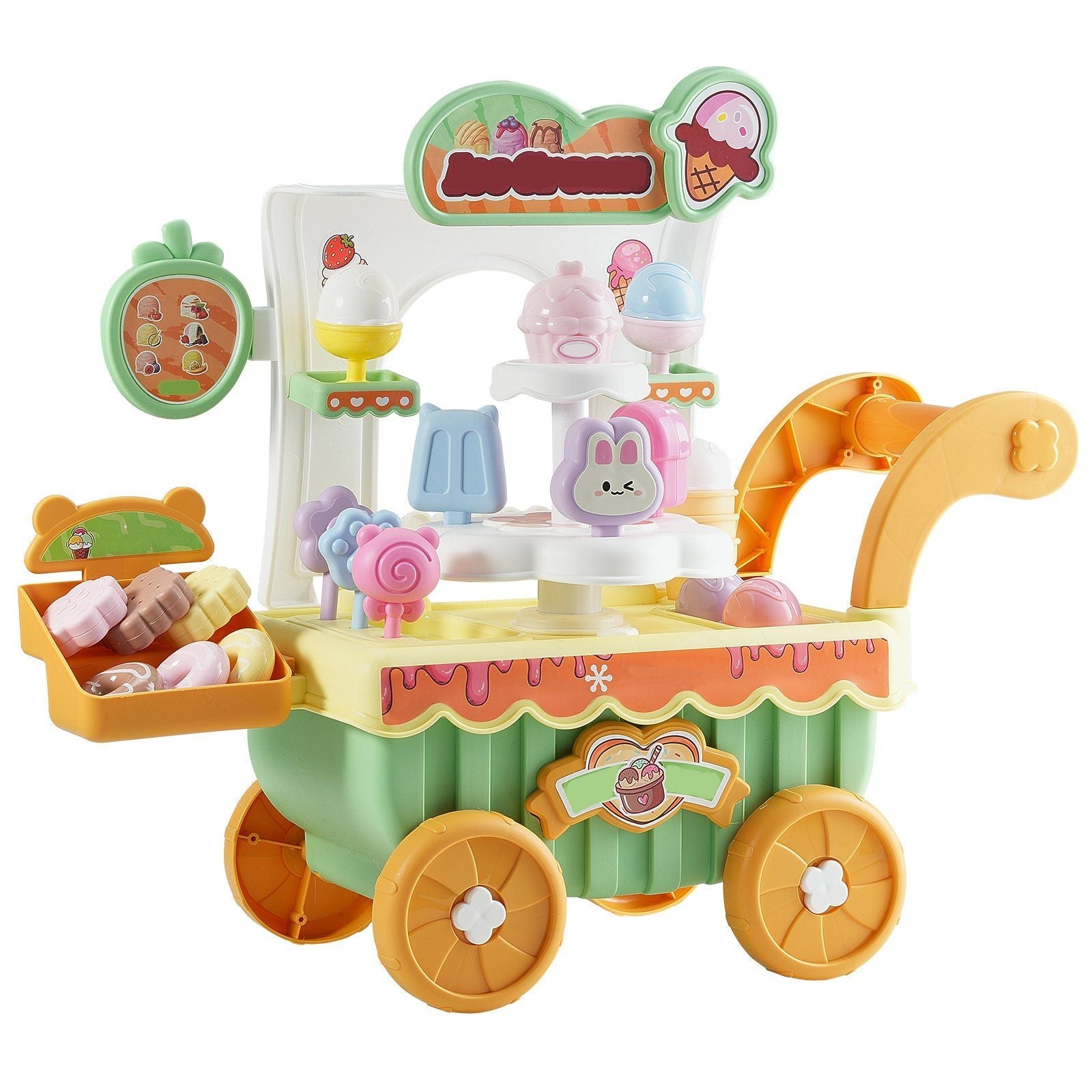 Ice Cream Cart for Kids Pretend Play Ice Cream Shop for Kids Aged 3+